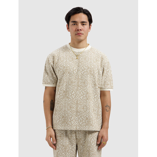 Pure Path Jacquard Pattern T-shirt Sand