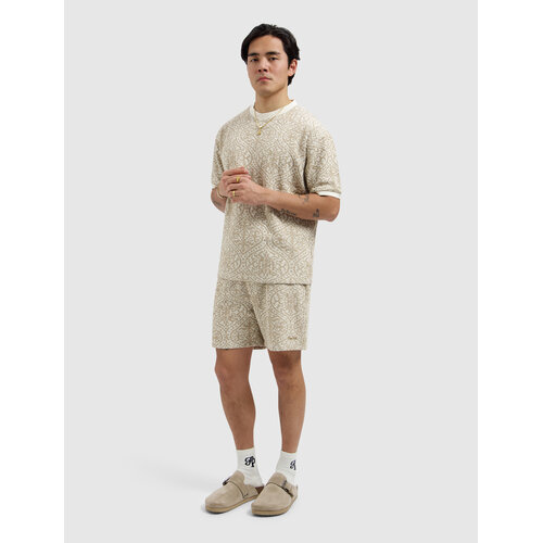 Pure Path Jacquard Pattern T-shirt Sand