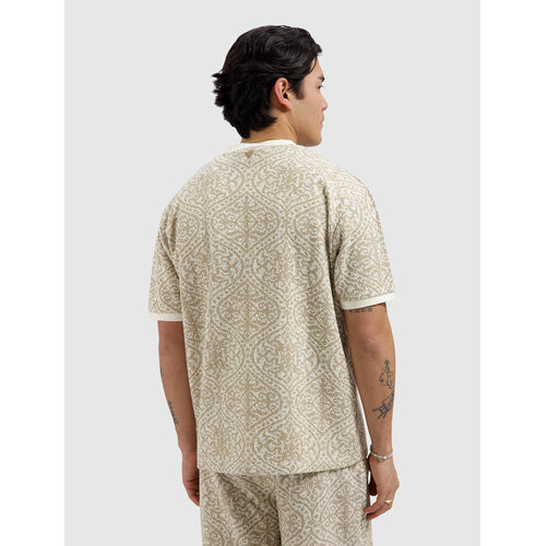 Pure Path Jacquard Pattern T-shirt Sand
