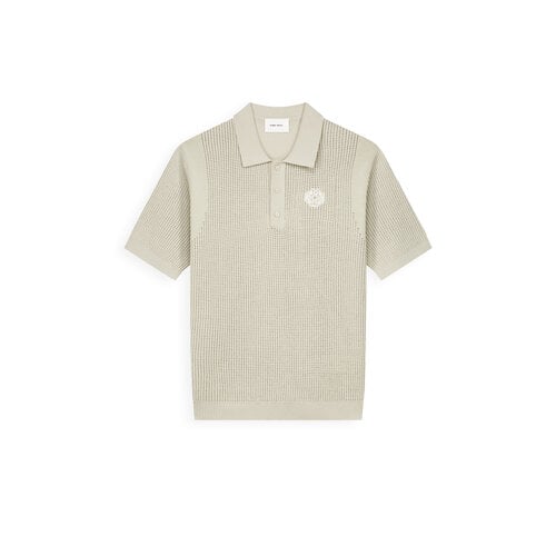 Pure Path Emblem Open Knit Polo Sand
