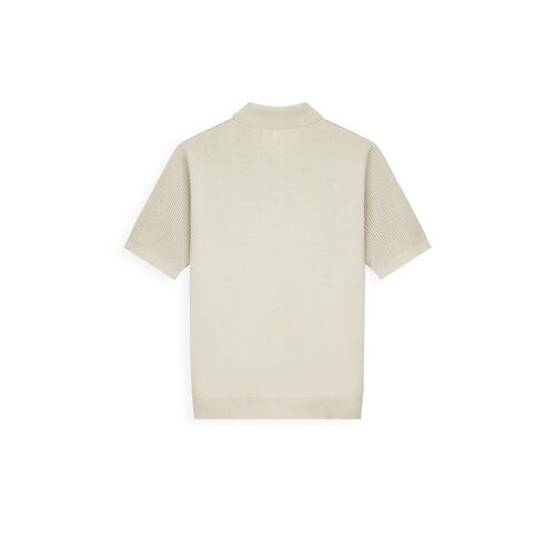 Pure Path Emblem Open Knit Polo Sand