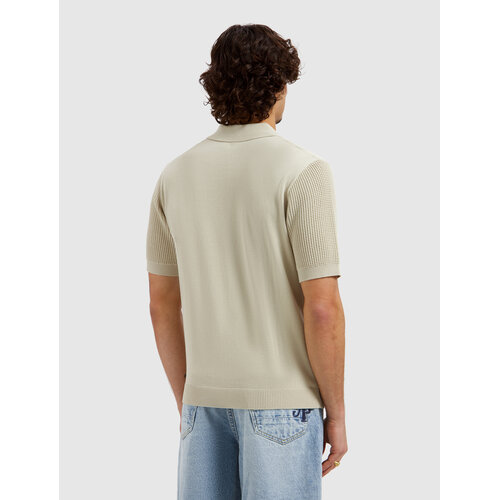 Pure Path Emblem Open Knit Polo Sand