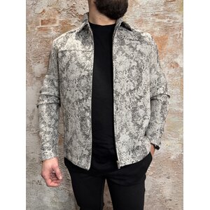 Pure Path Jacquard Flower Overshirt Black