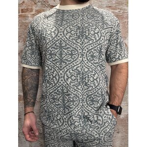 Pure Path Jacquard Pattern T-shirt Emerald