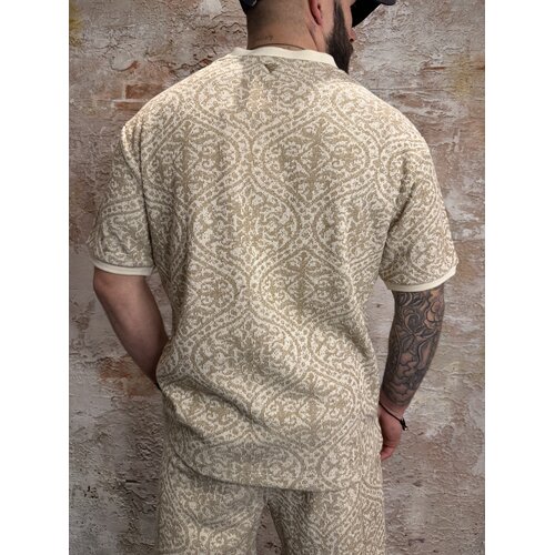 Pure Path Jacquard Pattern T-shirt Sand