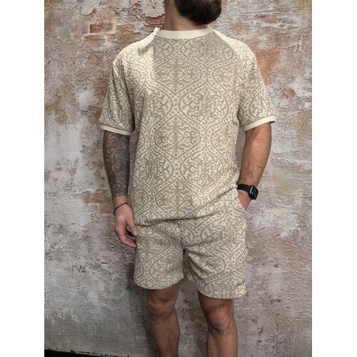 Pure Path Jacquard Pattern T-shirt Sand