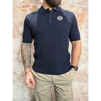 Emblem Open Knit Polo Navy