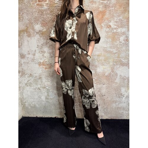 Sisters Point Ella-PA57b Pants Brown Flower Sisters Point Ella-PA57b Pants Brown Flower