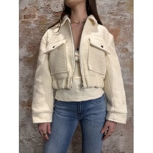 Malelions Label Bouclé Jacket Cream
