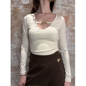 Malelions V-Neck Top Ecru