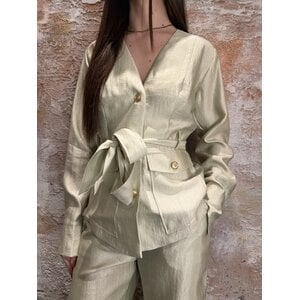 Nikkie Porlamar Wrap Blouse Aloe Vera