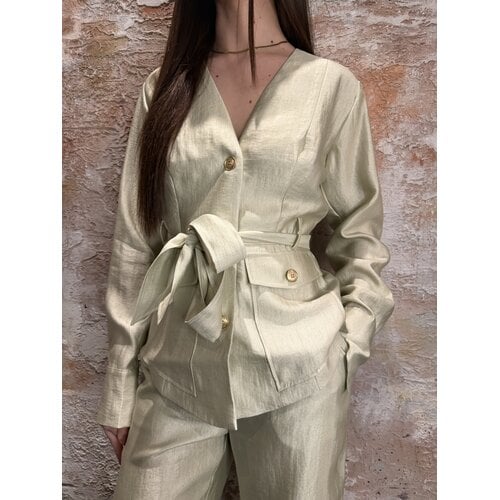 Nikkie Nikkie Porlamar Wrap Blouse Aloe Vera