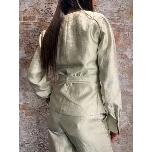 Nikkie Nikkie Porlamar Wrap Blouse Aloe Vera