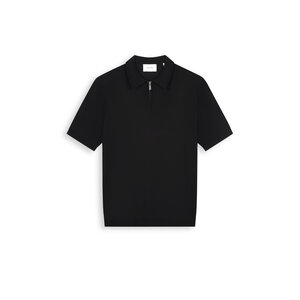 Pure Path Half-zip Flat Knit Polo Black