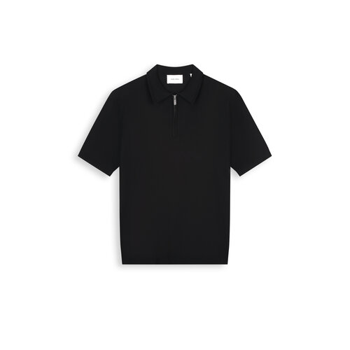 Pure Path Half-zip Flat Knit Polo Black