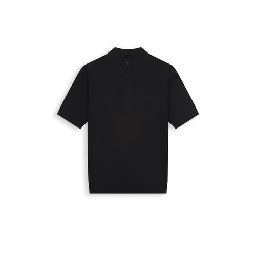 Pure Path Half-zip Flat Knit Polo Black