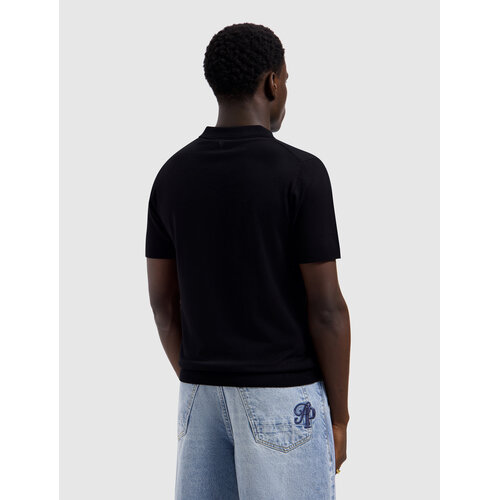 Pure Path Half-zip Flat Knit Polo Black