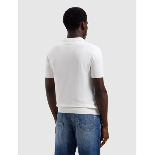 Pure Path Half-zip Flat Knit Polo OffWhite