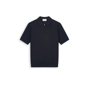 Pure Path Half-zip Flat Knit Polo Navy