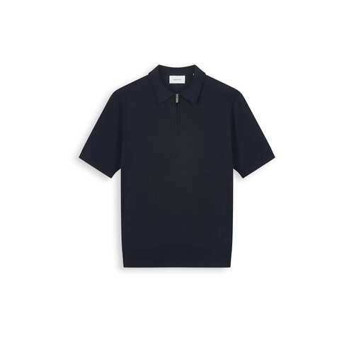 Pure Path Half-zip Flat Knit Polo Navy