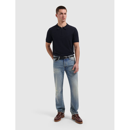 Pure Path Half-zip Flat Knit Polo Navy