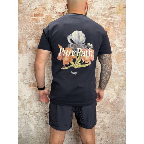 Pure Path Trio of Flowers T-shirt Navy