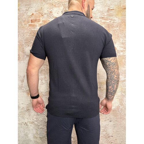 Pure Path Half-zip Flat Knit Polo Navy