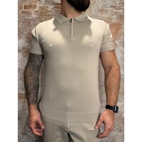 Half-zip Flat Knit Polo Sand