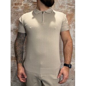 Pure Path Half-zip Flat Knit Polo Sand