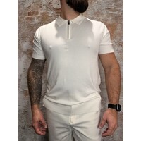 Half-zip Flat Knit Polo OffWhite