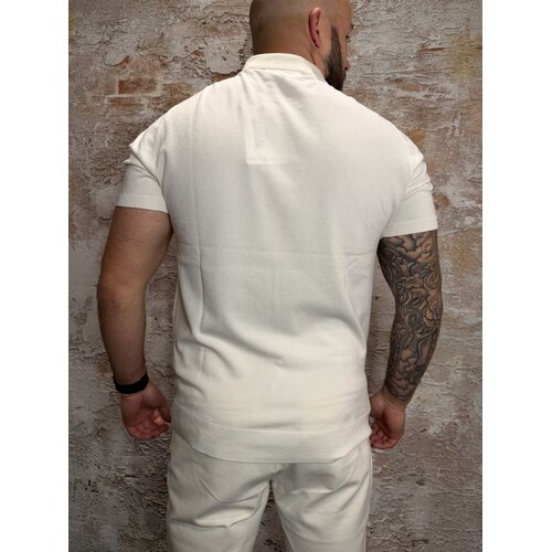 Pure Path Half-zip Flat Knit Polo OffWhite