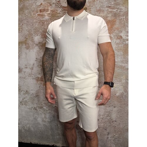 Pure Path Half-zip Flat Knit Polo OffWhite