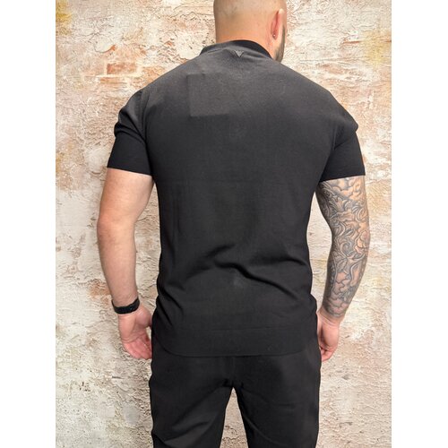 Pure Path Half-zip Flat Knit Polo Black