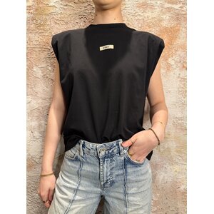 Josh V Sue T-Shirt Met Schoudervuling Black