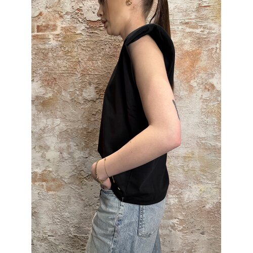 Josh V Sue T-Shirt Met Schoudervuling Black