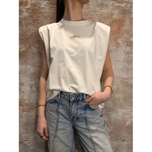 Josh V Sue T-Shirt Met Schoudervuling White