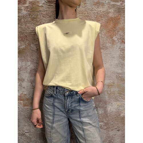Josh V Sue T-Shirt Met Schoudervuling Yellow