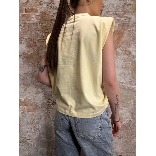 Josh V Sue T-Shirt Met Schoudervuling Yellow