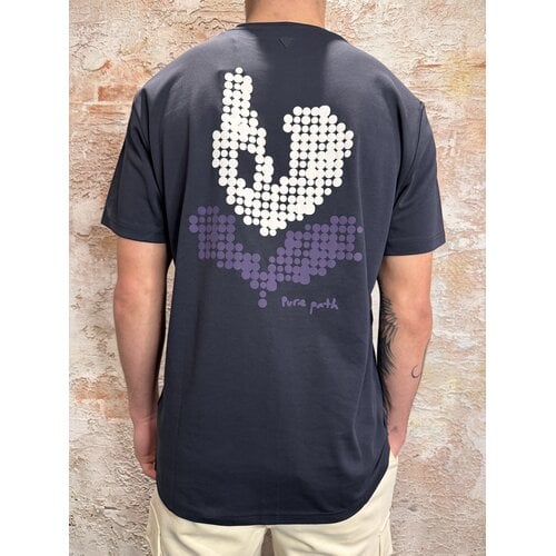 Pure Path Pixel Flower T-shirt Dark Navy