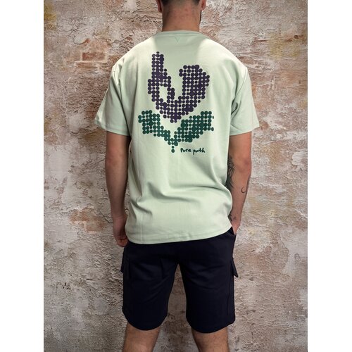 Pure Path Pixel Flower T-shirt Light Green