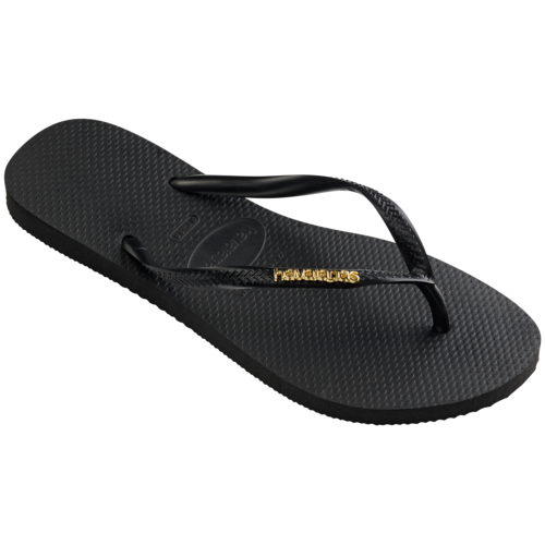 Havaianas Logo Metallic Black Golden