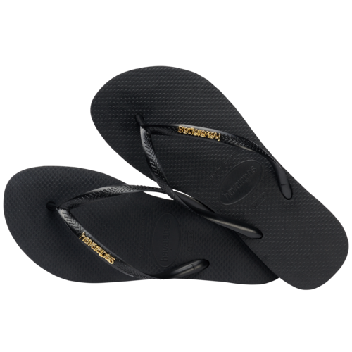Havaianas Logo Metallic Black Golden