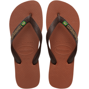 Havaianas Brasil Logo Dark Brown Rust
