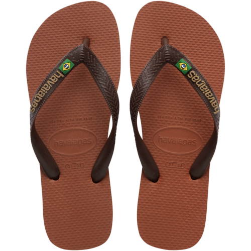 Havaianas Brasil Logo Dark Brown Rust