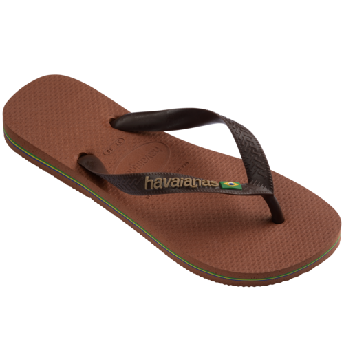 Havaianas Brasil Logo Dark Brown Rust
