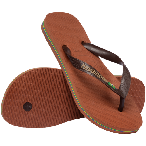 Havaianas Brasil Logo Dark Brown Rust