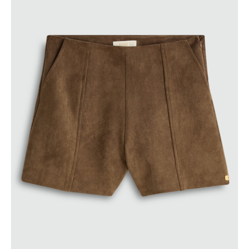 Josh V Vik Suede Look Short Dark Khaki Josh V Vik Suede Look Short Dark Khaki