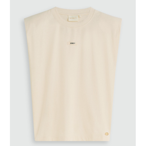 Josh V Sue T-Shirt Met Schoudervuling Ecru