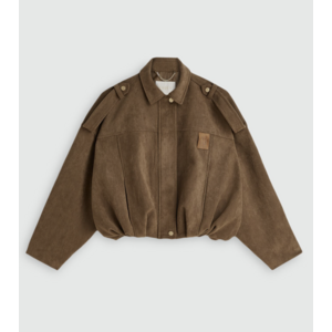 Josh V Vito Suede Look Oversized Jacket Khaki