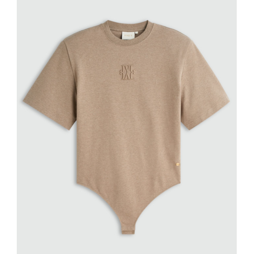 Josh V Poppy T-Shirt Met Schoudervuling Khaki Josh V Poppy T-Shirt Met Schoudervuling Khaki